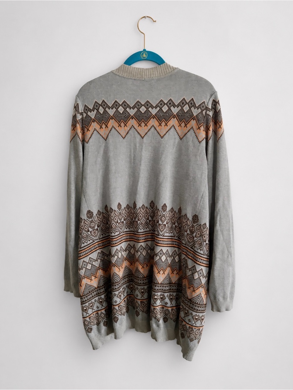 Peruvian Connection Aztec Open Front Cardigan Small - Picture 2 of 4